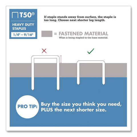 Heavy Duty Staples, 0.25" Leg, 0.37" Crown, Silver, 1,000/box
