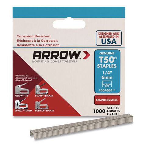 Heavy Duty Staples, 0.25" Leg, 0.37" Crown, Silver, 1,000/box