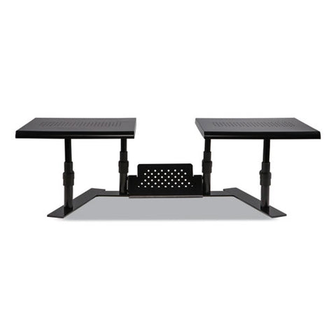 Metal Art Ergotwin Dual Monitor Stand, 25.6 To 33.1 X 12.6 X 6.2 To 8.6, Black, Supports 20 Lb/shelf