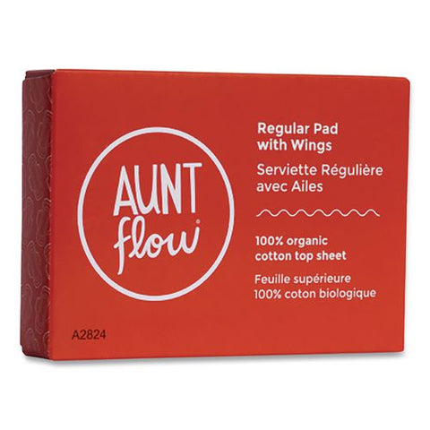 100% Organic Cotton Maxi Pads With Wings, Regular Absorbency, 250/carton