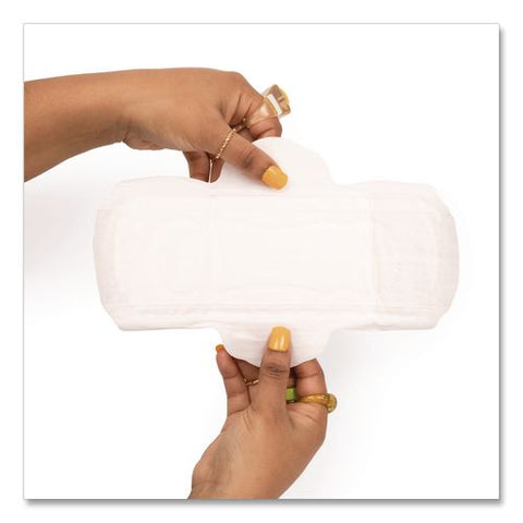 100% Organic Cotton Maxi Pads With Wings, Regular Absorbency, 250/carton