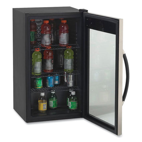 3 Cu. Ft. Refrigerator/beverage Cooler, 18.75 X 19.5 X 33.75, Black/stainless Steel Framed Glass Door