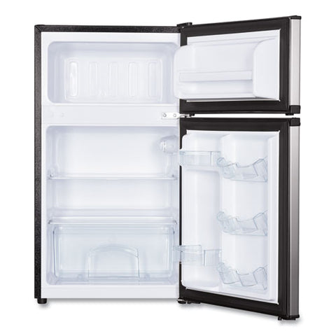 Counter-height 3.1 Cu. Ft Two-door Refrigerator/freezer, Black/stainless Steel