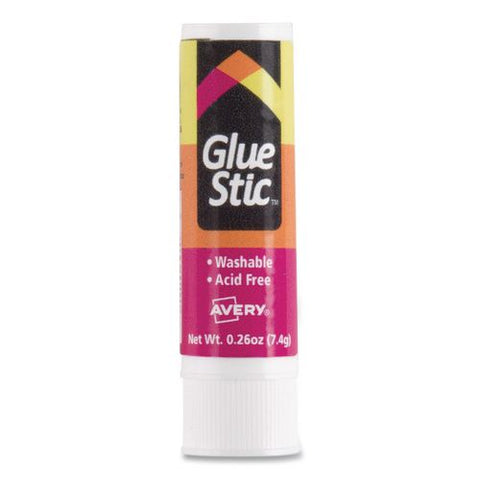 Permanent Glue Stic, 0.26 Oz, Applies White, Dries Clear, 3/pack