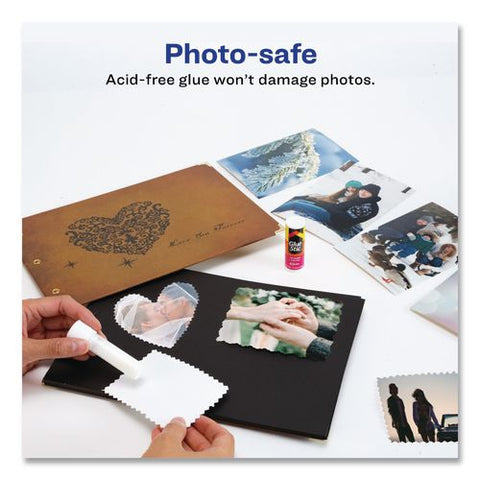 Permanent Glue Stic, 0.26 Oz, Applies White, Dries Clear, 3/pack