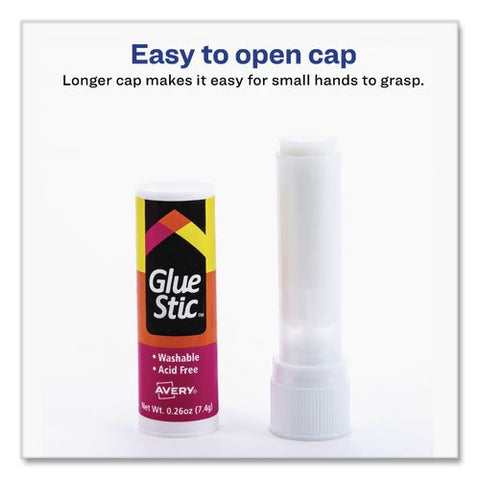 Permanent Glue Stic, 0.26 Oz, Applies White, Dries Clear, 3/pack