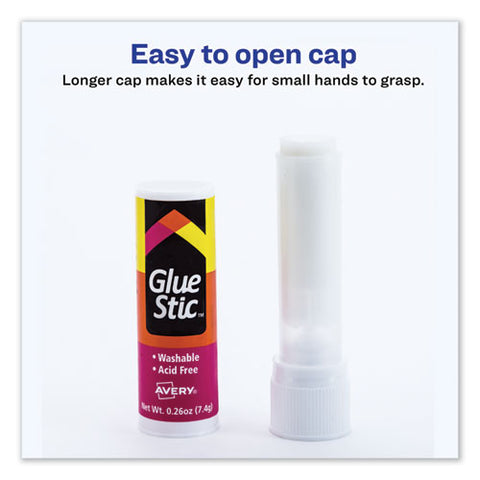 Permanent Glue Stic, 0.26 Oz, Applies White, Dries Clear