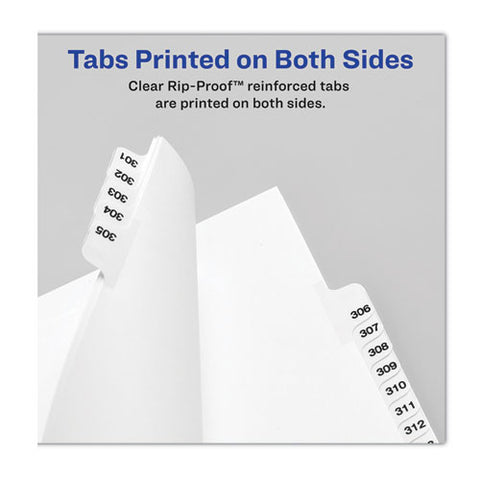 Preprinted Legal Exhibit Side Tab Index Dividers, Avery Style, 10-tab, 16, 11 X 8.5, White, 25/pack, (1016)