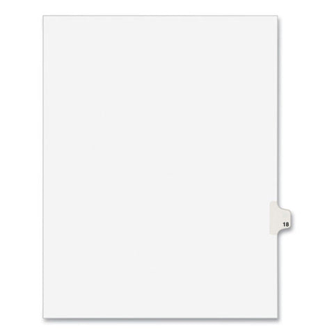 Preprinted Legal Exhibit Side Tab Index Dividers, Avery Style, 10-tab, 18, 11 X 8.5, White, 25/pack, (1018)