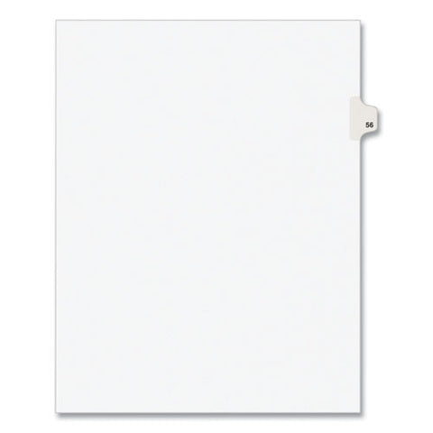 Preprinted Legal Exhibit Side Tab Index Dividers, Avery Style, 10-tab, 56, 11 X 8.5, White, 25/pack, (1056)