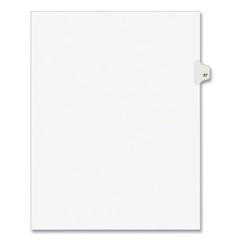 Preprinted Legal Exhibit Side Tab Index Dividers, Avery Style, 10-tab, 57, 11 X 8.5, White, 25/pack, (1057)