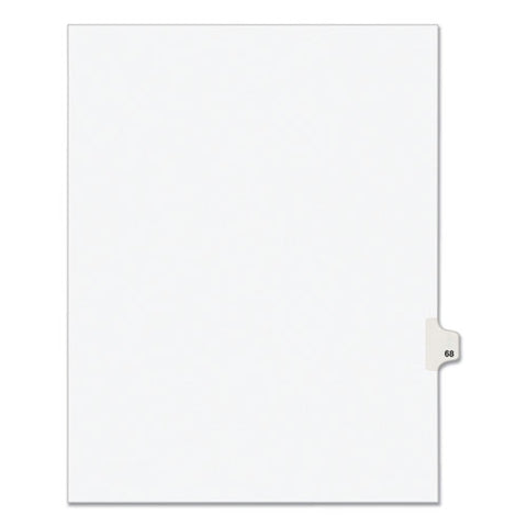 Preprinted Legal Exhibit Side Tab Index Dividers, Avery Style, 10-tab, 68, 11 X 8.5, White, 25/pack, (1068)