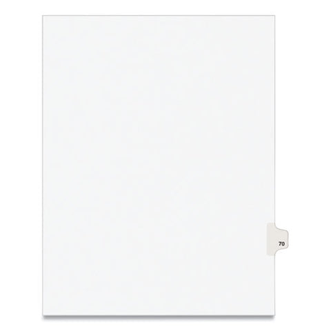 Preprinted Legal Exhibit Side Tab Index Dividers, Avery Style, 10-tab, 70, 11 X 8.5, White, 25/pack, (1070)