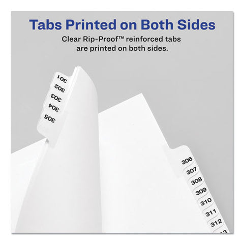 Avery-style Preprinted Legal Side Tab Divider, 26-tab, Exhibit B, 11 X 8.5, White, 25/pack, (1372)