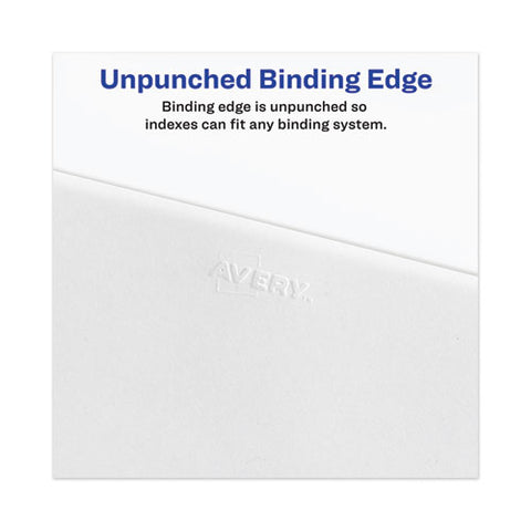 Avery-style Preprinted Legal Side Tab Divider, 26-tab, Exhibit T, 11 X 8.5, White, 25/pack, (1390)