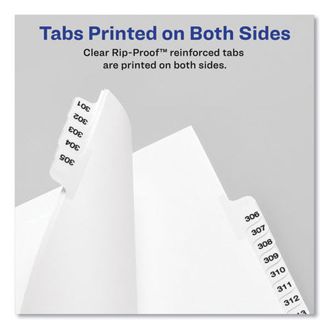 Avery-style Preprinted Legal Side Tab Divider, 26-tab, Exhibit T, 11 X 8.5, White, 25/pack, (1390)