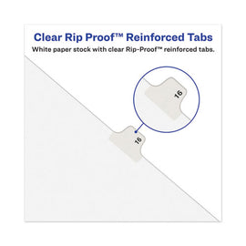 Avery-style Preprinted Legal Side Tab Divider, 26-tab, Exhibit T, 11 X 8.5, White, 25/pack, (1390)