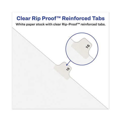 Avery-style Preprinted Legal Side Tab Divider, 26-tab, Exhibit T, 11 X 8.5, White, 25/pack, (1390)