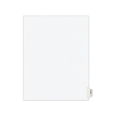 Avery-style Preprinted Legal Side Tab Divider, 26-tab, Exhibit T, 11 X 8.5, White, 25/pack, (1390)