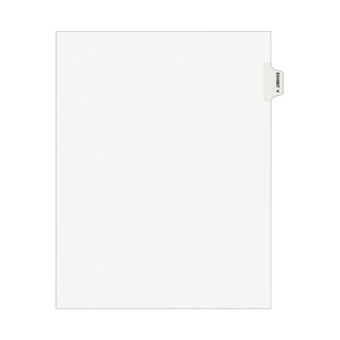 Avery-style Preprinted Legal Side Tab Divider, 26-tab, Exhibit V, 11 X 8.5, White, 25/pack, (1392)