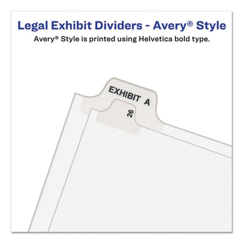 Preprinted Legal Exhibit Side Tab Index Dividers, Avery Style, 26-tab, B, 11 X 8.5, White, 25/pack, (1402)