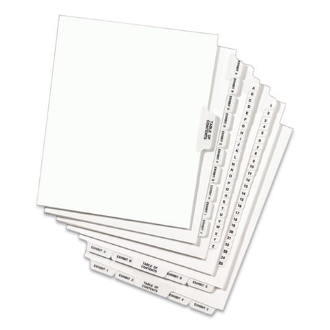 Preprinted Legal Exhibit Side Tab Index Dividers, Avery Style, 26-tab, C, 11 X 8.5, White, 25/pack, (1403)