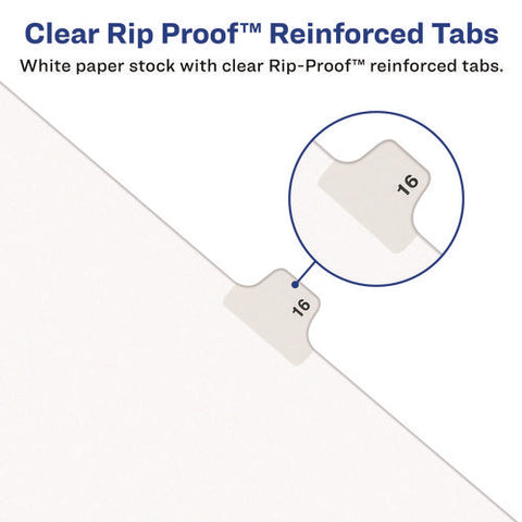 Preprinted Legal Exhibit Side Tab Index Dividers, Avery Style, 26-tab, G, 11 X 8.5, White, 25/set, (1407)