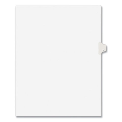 Preprinted Legal Exhibit Side Tab Index Dividers, Avery Style, 26-tab, J, 11 X 8.5, White, 25/pack, (1410)