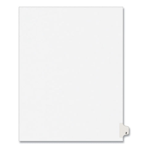 Preprinted Legal Exhibit Side Tab Index Dividers, Avery Style, 26-tab, Z, 11 X 8.5, White, 25/pack, (1426)