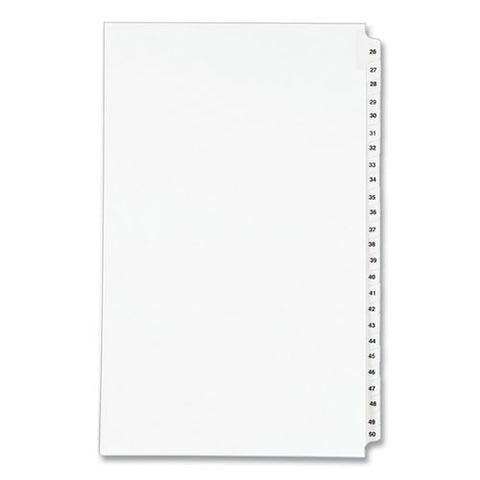 Preprinted Legal Exhibit Side Tab Index Dividers, Avery Style, 25-tab, 26 To 50, 14 X 8.5, White, 1 Set, (1431)