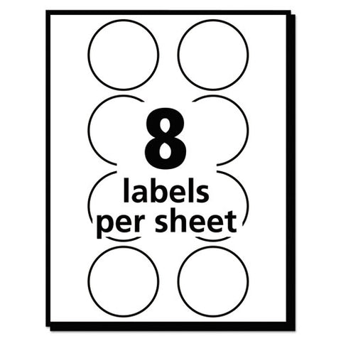 Printable Self-adhesive Removable Color-coding Labels, 1.25" Dia, Neon Green, 8/sheet, 50 Sheets/pack, (5498)