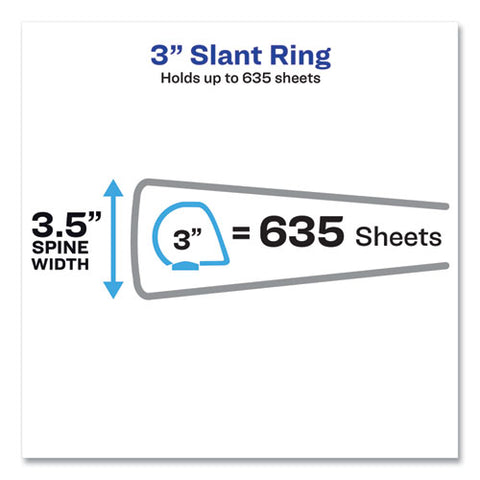 Heavy-duty Non Stick View Binder With Durahinge And Slant Rings, 3 Rings, 3" Capacity, 11 X 8.5, Black, (5600)