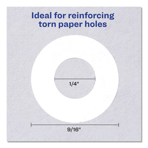 Dispenser Pack Hole Reinforcements, 0.25" Dia, White, 1,000/pack, (5720)