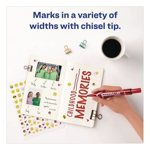 Marks A Lot Large Desk-style Permanent Marker, Broad Chisel Tip, Red