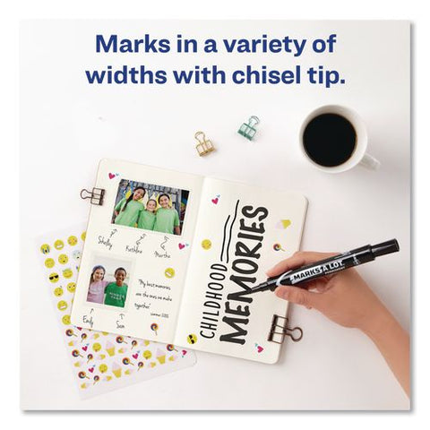 Marks A Lot Tank Permanent Marker, Chisel Tip, Black