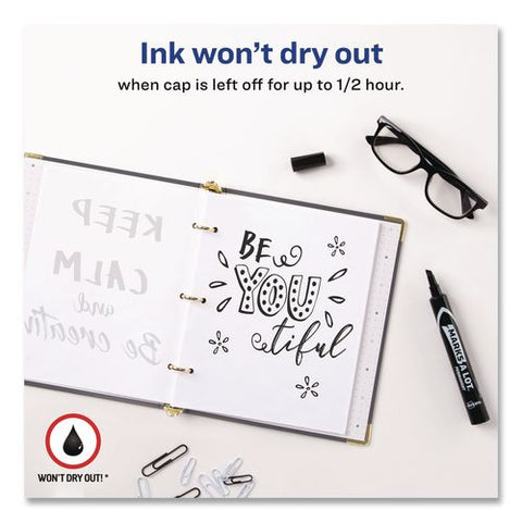 Marks A Lot Tank Permanent Marker, Chisel Tip, Black