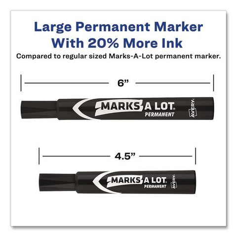 Marks A Lot Tank Permanent Marker, Chisel Tip, Black