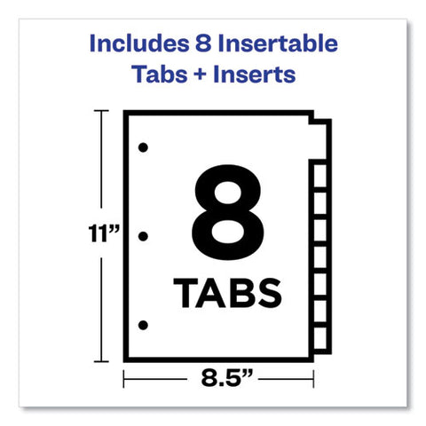 Insertable Big Tab Dividers, 8-tab, Double-sided Gold Edge Reinforcing, 11 X 8.5, Buff, Clear Tabs, 1 Set