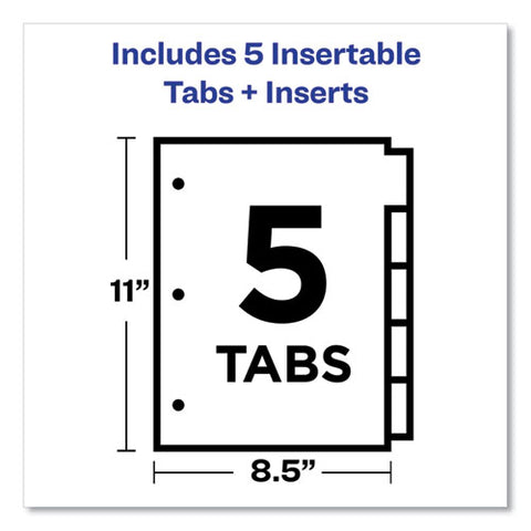 Insertable Big Tab Dividers, 5-tab, Double-sided Gold Edge Reinforcing, 11 X 8.5, White, Assorted Tabs, 1 Set