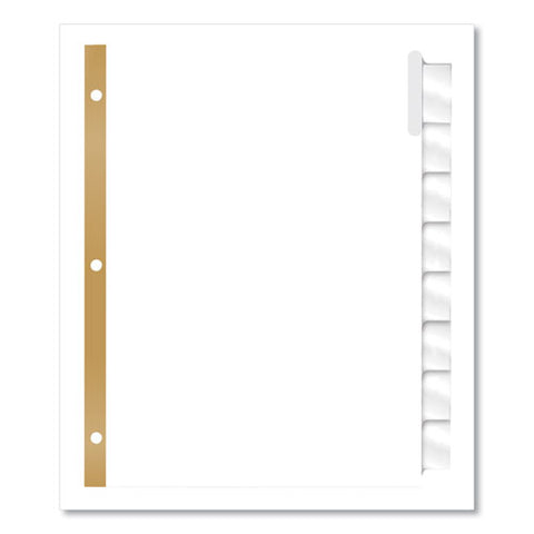 Insertable Big Tab Dividers, 8-tab, Double-sided Gold Edge Reinforcing, 11 X 8.5, White, Clear Tabs, 1 Set