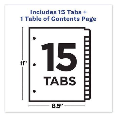 Customizable Toc Ready Index Black And White Dividers, 15-tab, 1 To 15, 11 X 8.5, 1 Set