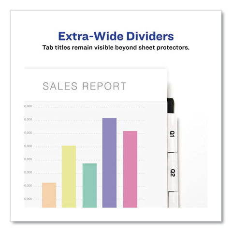 Insertable Big Tab Dividers, 5-tab, Single-sided Copper Edge Reinforcing, 11.13 X 9.25, White, Clear Tabs, 1 Set