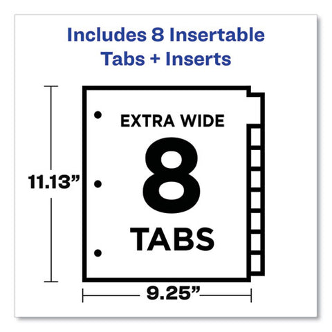 Insertable Big Tab Dividers, 8-tab, 11.13 X 9.25, White, Assorted Tabs, 1 Set