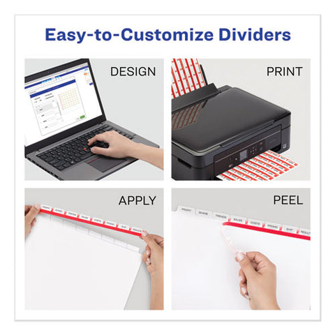 Print And Apply Index Maker Clear Label Dividers, 8-tab, 11 X 8.5, White, 5 Sets