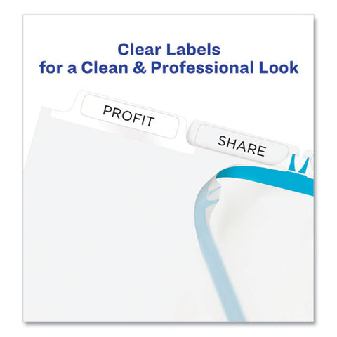 Print And Apply Index Maker Clear Label Dividers, Extra Wide Tab, 5-tab, White Tabs, 11.25 X 9.25, White, 1 Set