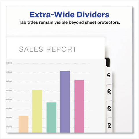 Print And Apply Index Maker Clear Label Dividers, Extra Wide Tab, 8-tab, 11.25 X 9.25, White, 1 Set