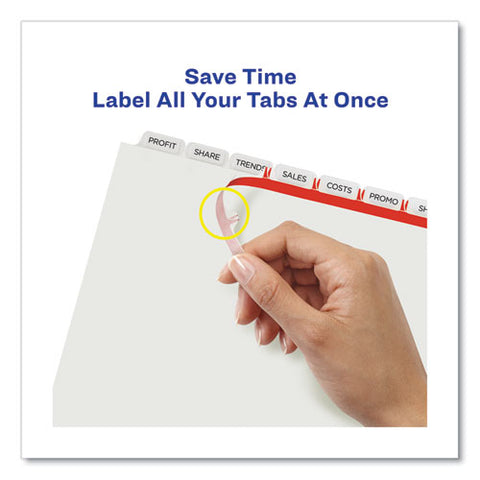 Print And Apply Index Maker Clear Label Dividers, Extra Wide Tabs, 8-tab, 11.25 X 9.25, White, 5 Sets