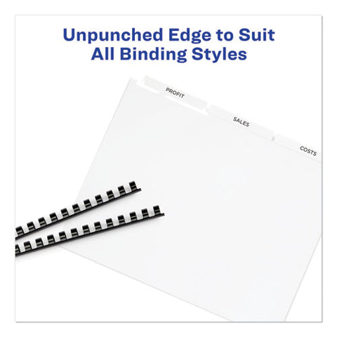 Print And Apply Index Maker Clear Label Unpunched Dividers, 3-tab, 11 X 8.5, White, 25 Sets