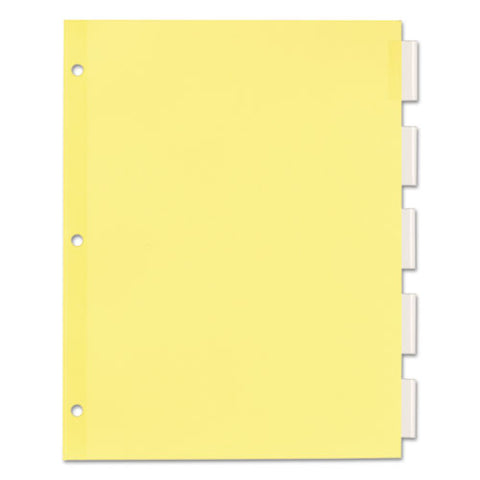 Plastic Insertable Dividers, 5-tab, 11 X 8.5, Clear Tabs, 1 Set