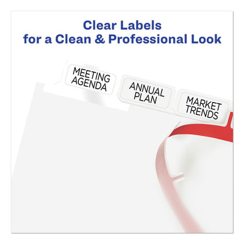 Print And Apply Index Maker Clear Label Dividers, Big Tab, 8-tab, 11 X 8.5, White, 5 Sets